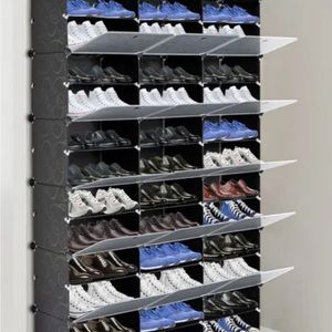 72 Pairs Shoe Rack Organizer 12-Tier Stackable Shoe Storage Cabinet.